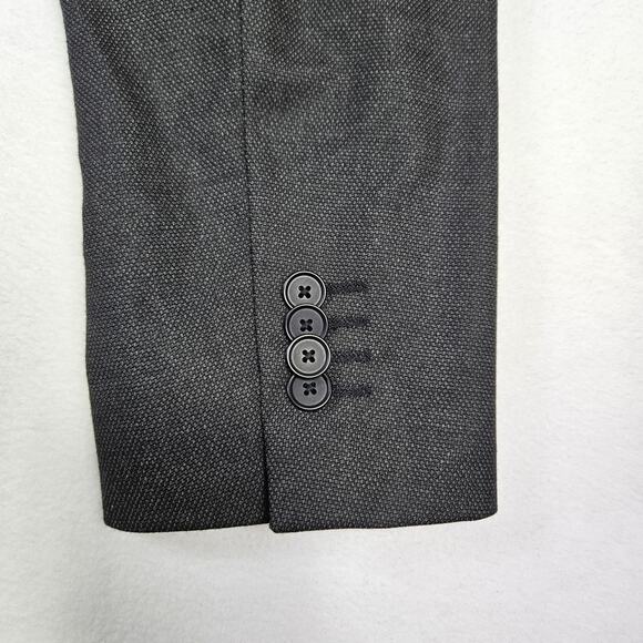 Banana Republic Mens Blazer Nailshead 40R Charcoal Gray 792939 Slim Suit Jacket - Picture 5 of 16
